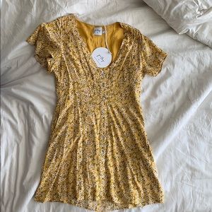 NWT Yellow Floral Mini Dress